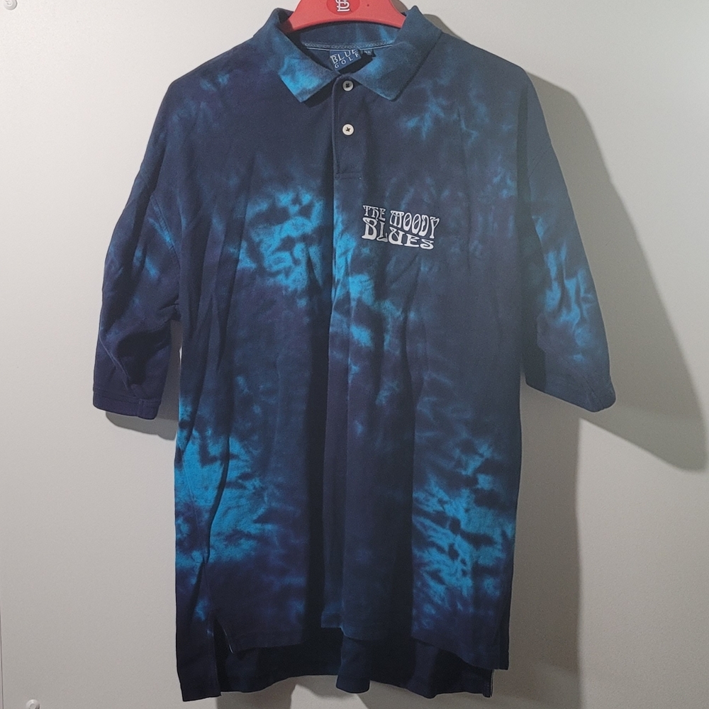 Vintage tie dye The Moody Blues polo